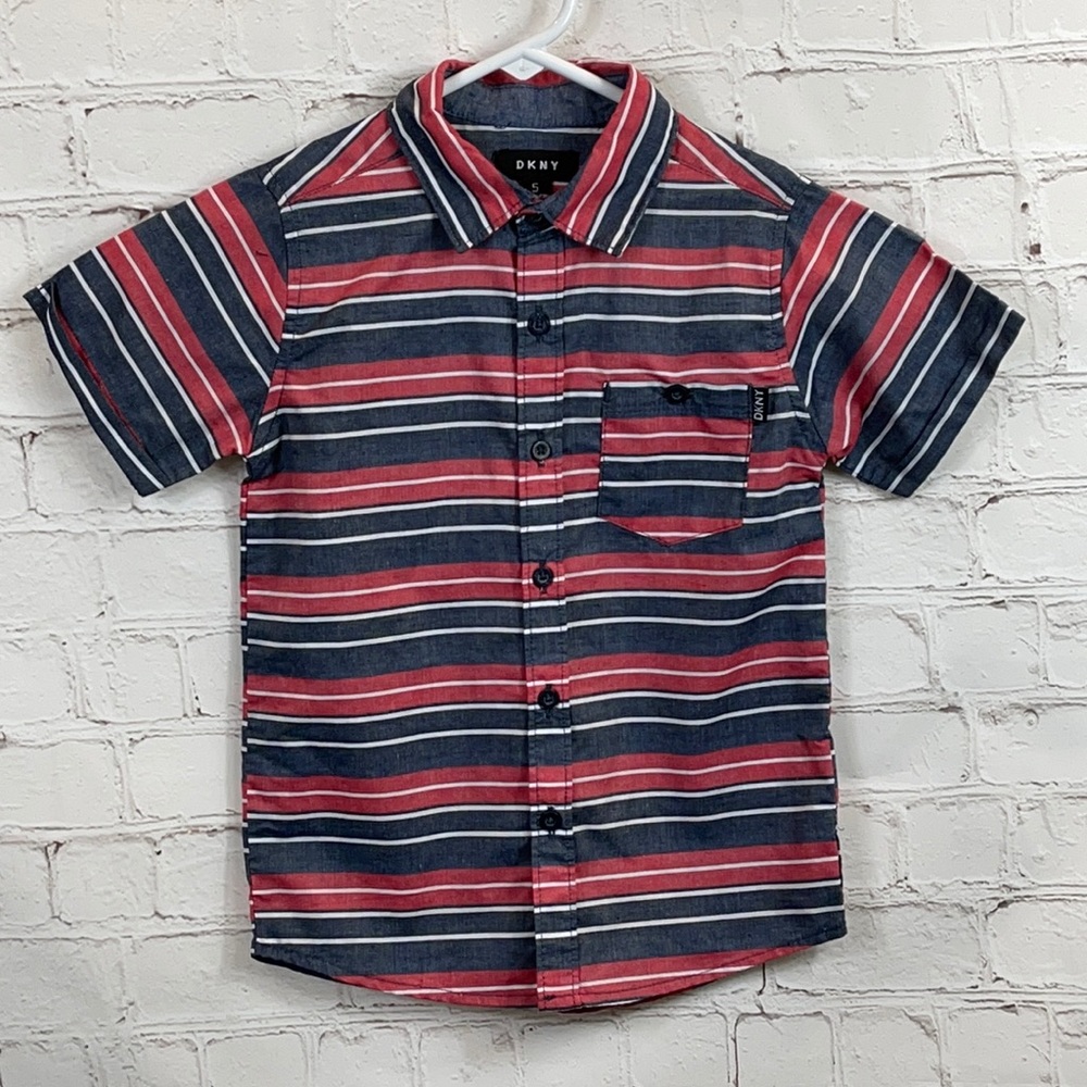 DKNY Kids Button Down Short Sleeve Size 5